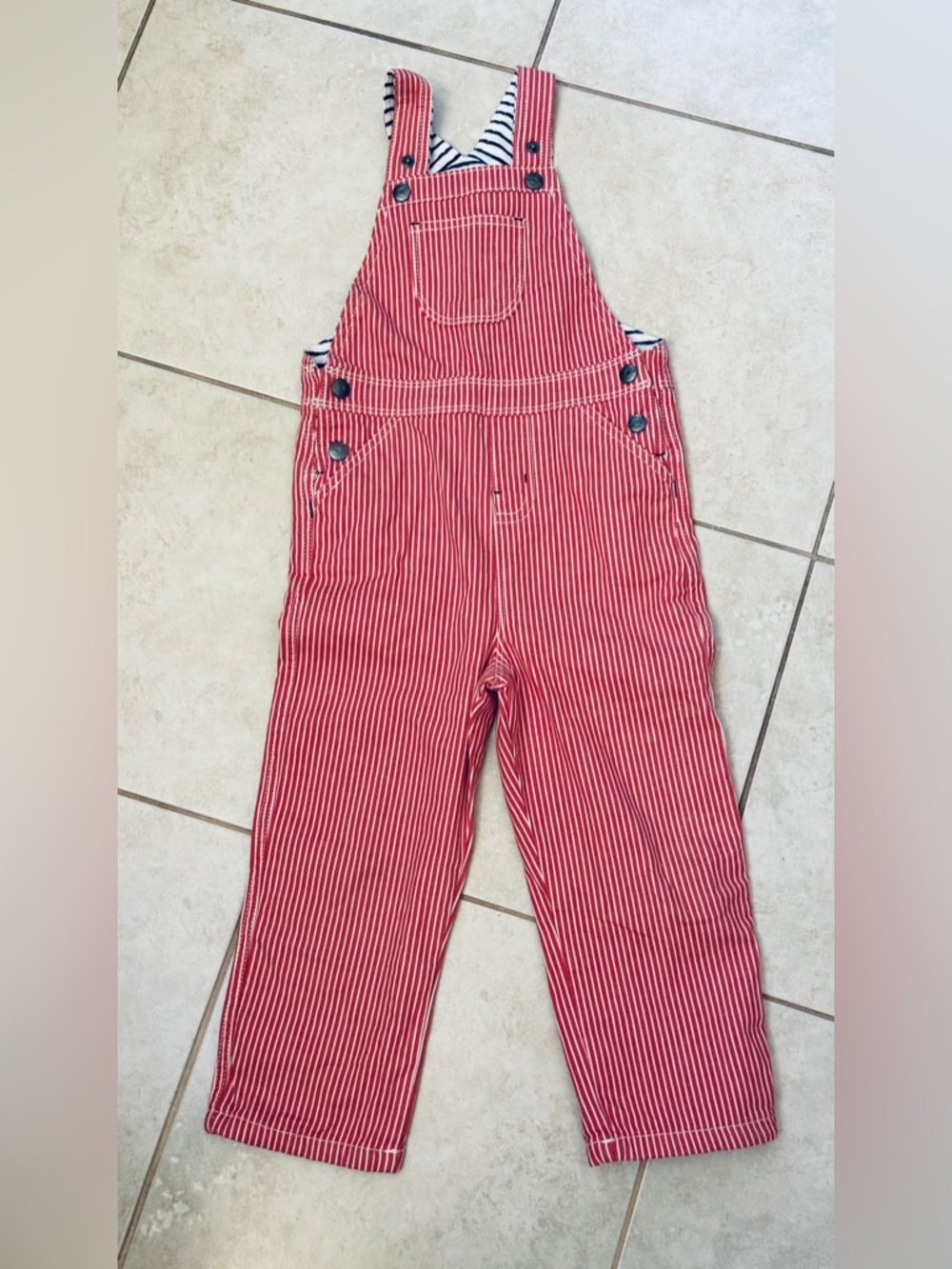Mini Boden Railroad Striped Overalls